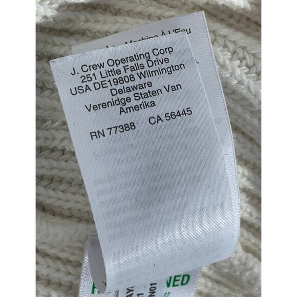 J.Crew Cream Faux Neck 100% Cotton Ribbed Chunky Knit Sweater Reg Size M - Picture 6 of 7